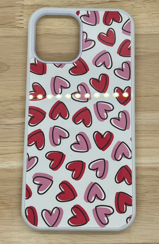 Red and Pink Hearts Phone Case