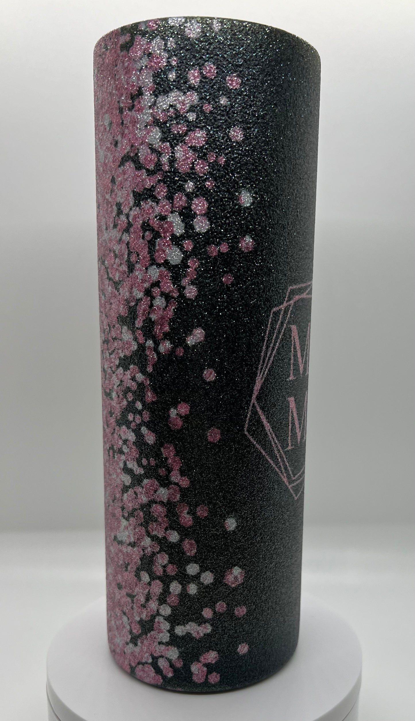 Black and Pink Glitter MAMA Tumbler