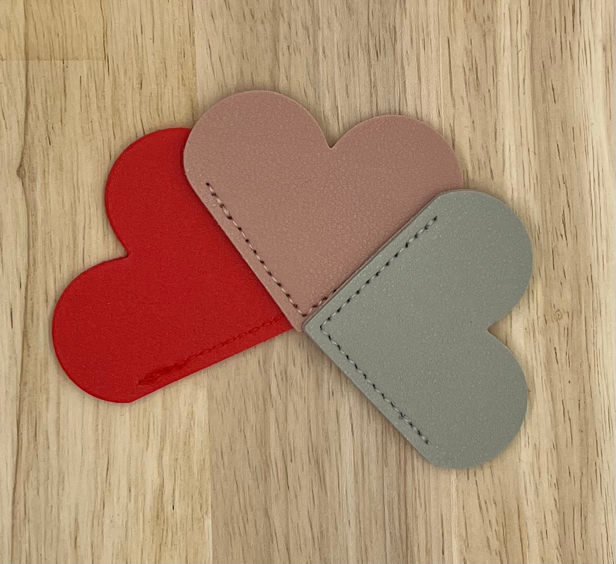 Corner Heart Faux Leather Bookmark