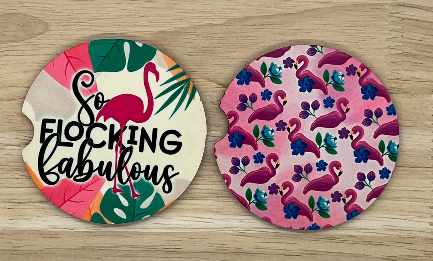 Flocking Fabulous Car Coasters