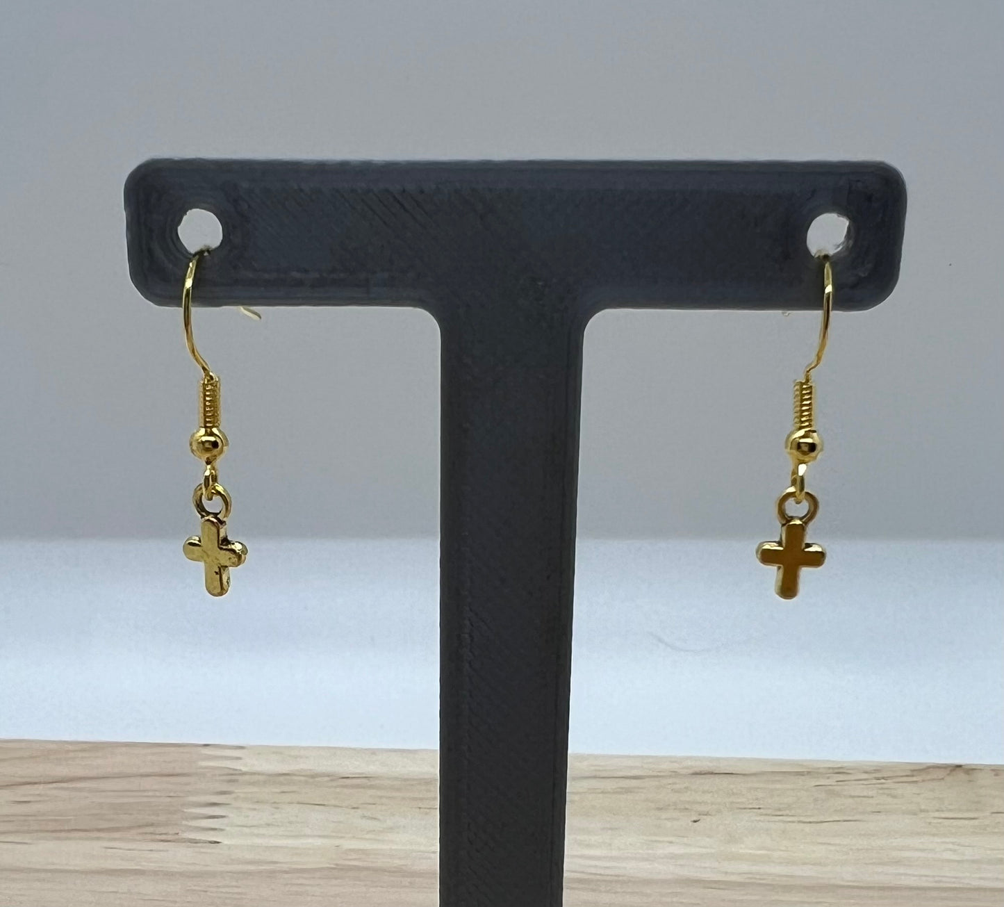 Gold Cross Earrings