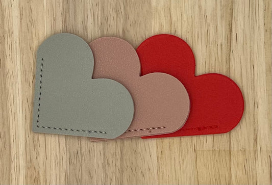 Corner Heart Faux Leather Bookmark