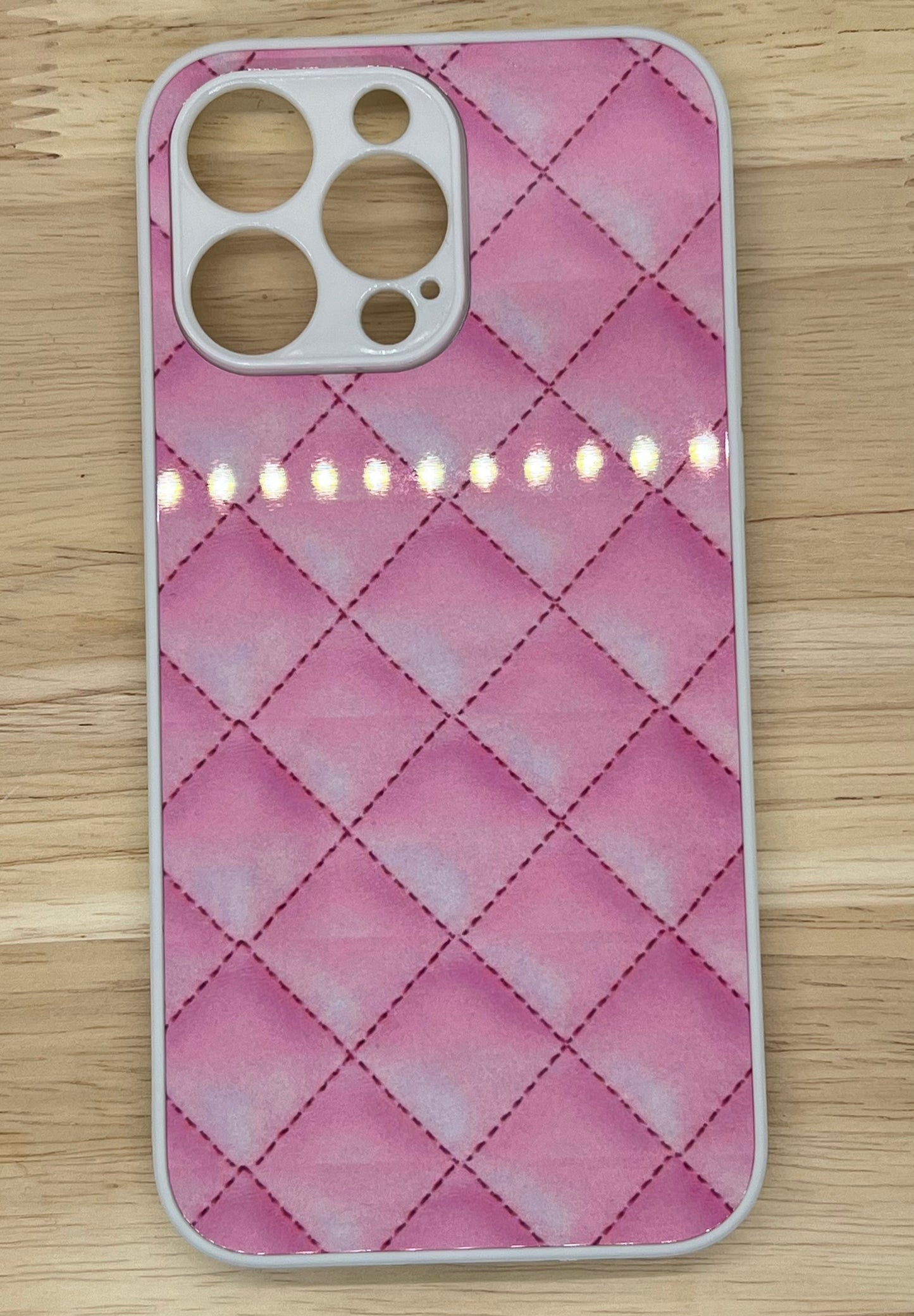 Faux Pink Stitching Phone Case