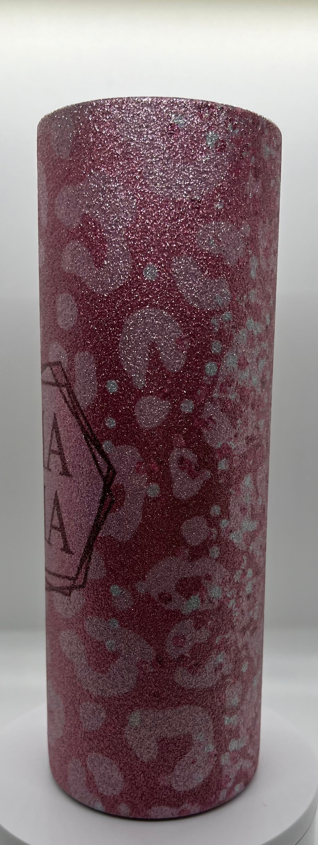 Pink Leopard Print MAMA Glitter Tumbler