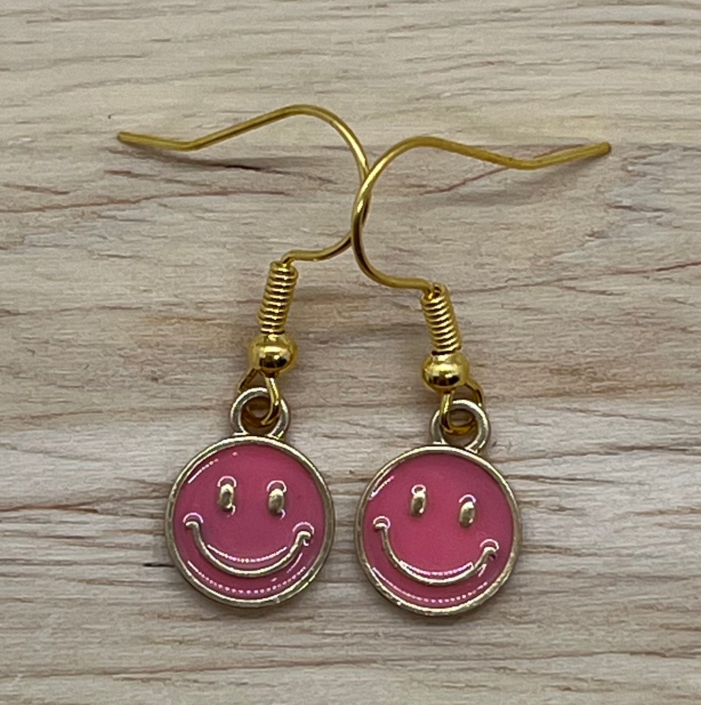 Pink Smiley Face Earrings