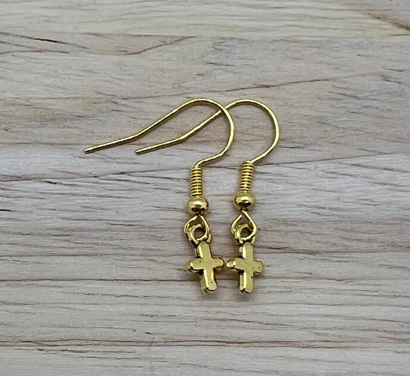 Gold Cross Earrings