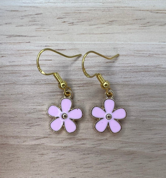 Pink Daisy Earrings