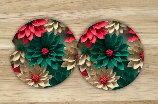 Faux Flowers Car Coasters