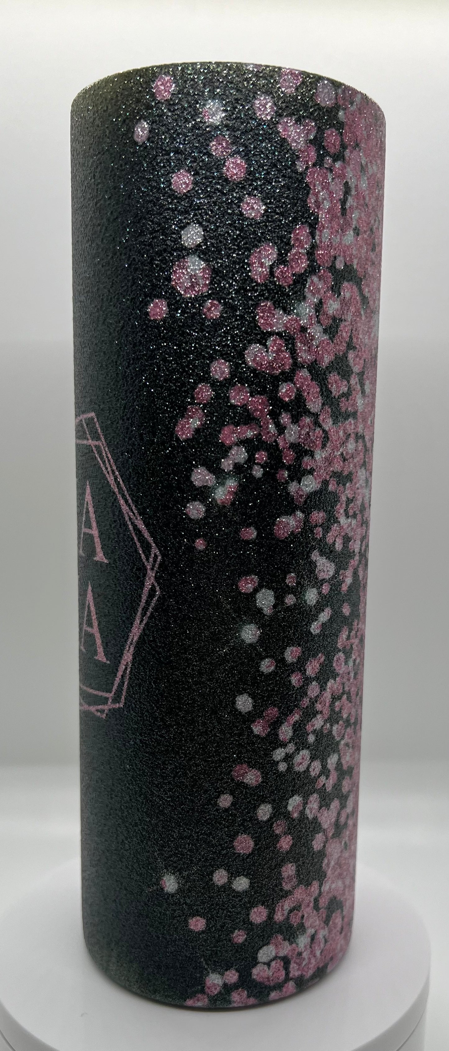 Black and Pink Glitter MAMA Tumbler