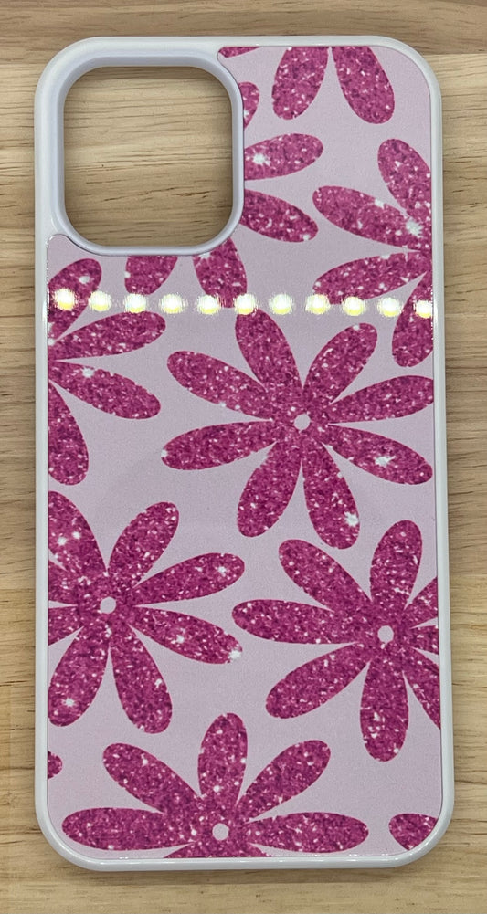 Pink Glitter Daisy Phone Case