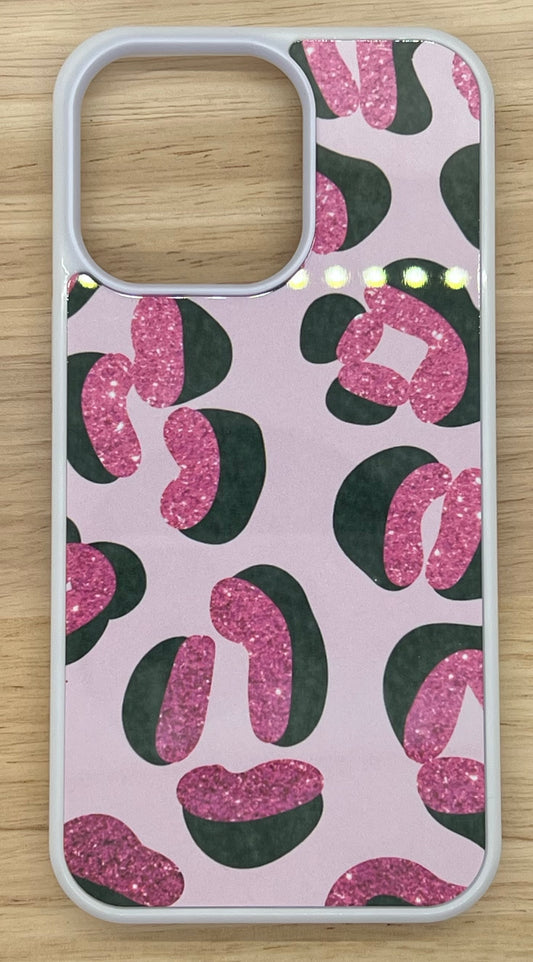 Pink Glitter Leopard Print Phone Case