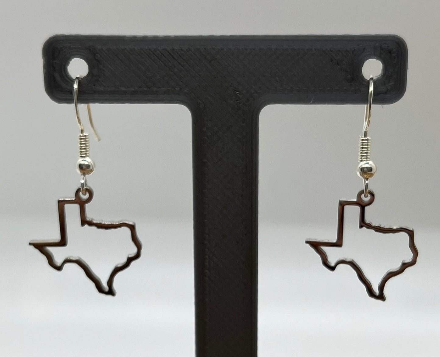 Silver Texas Outline Earrings