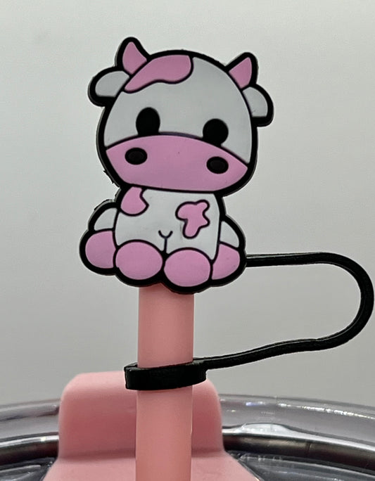 Pink Cow Straw Topper