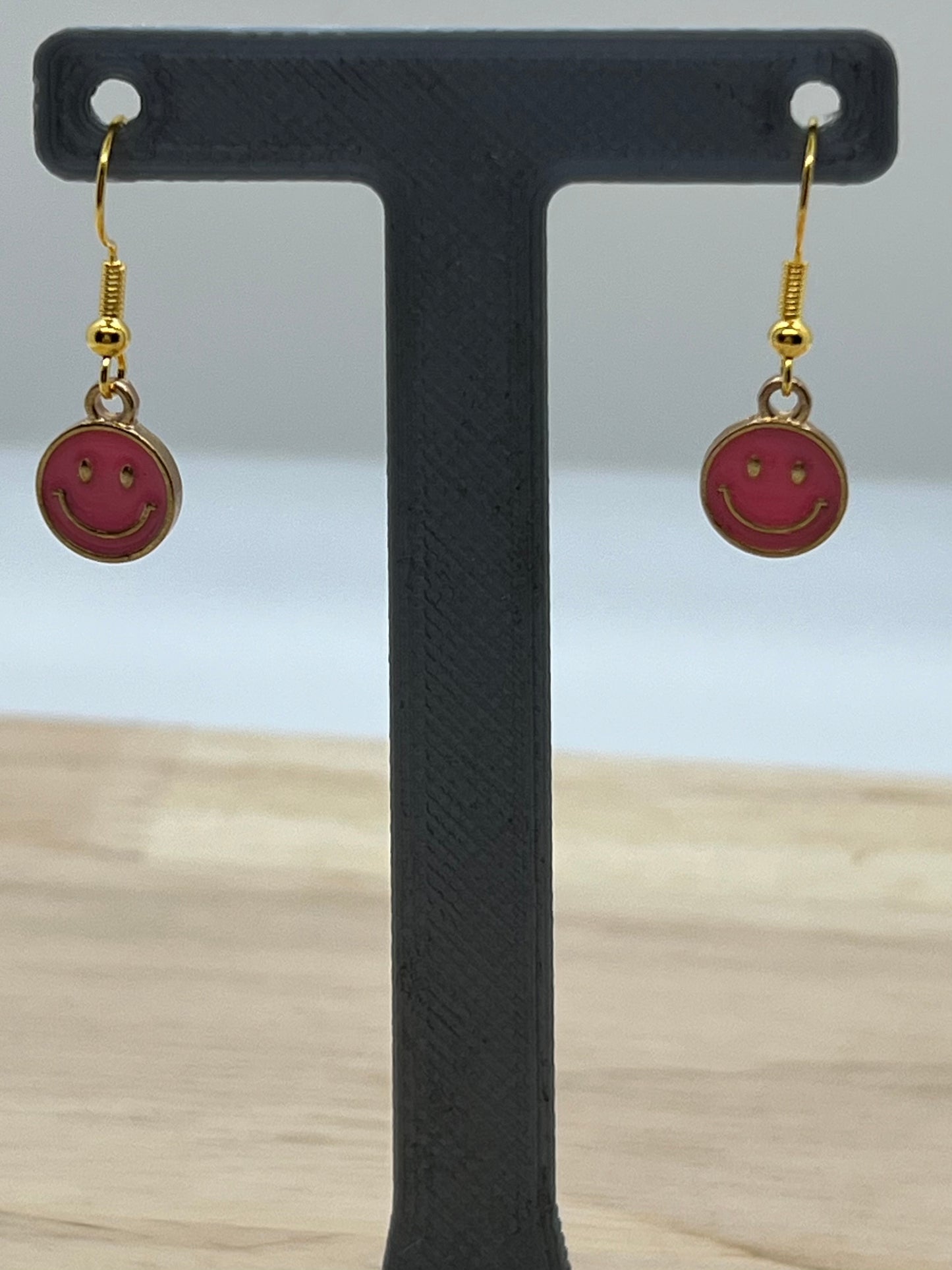 Pink Smiley Face Earrings