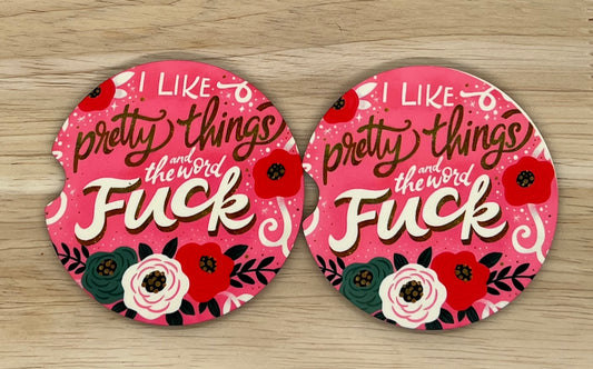 I Like Pretty Things Car Coasters (E)