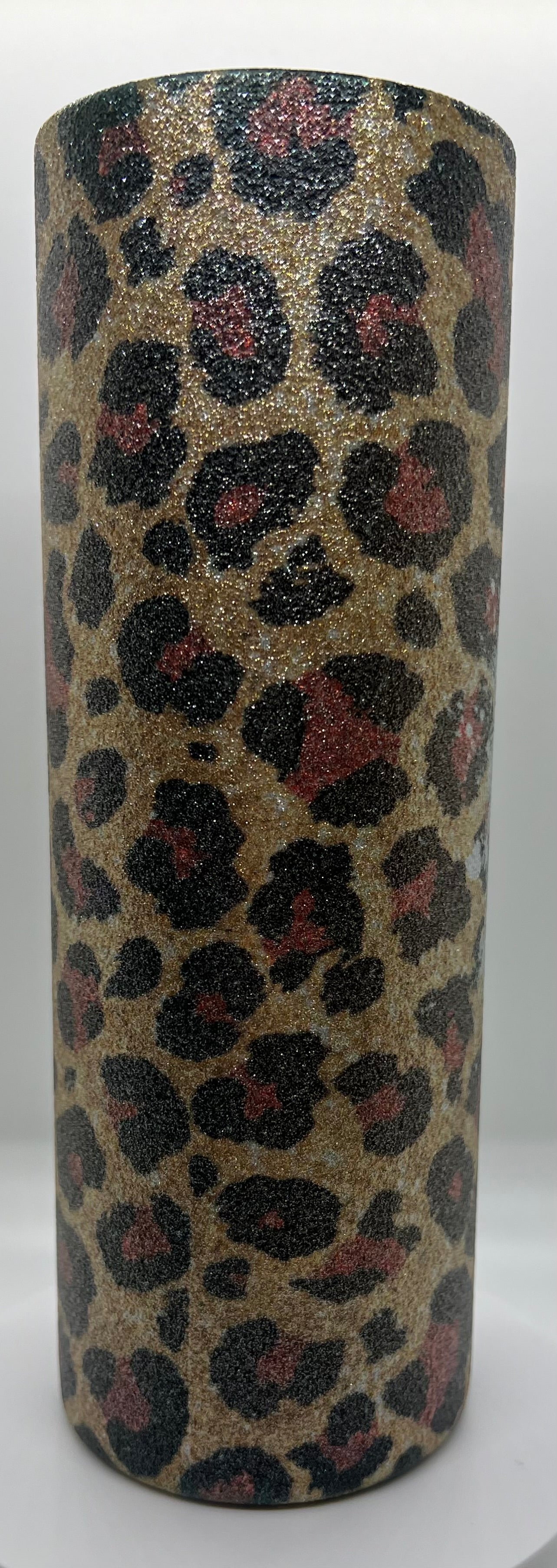 Leopard Print MomLife Glitter Tumbler