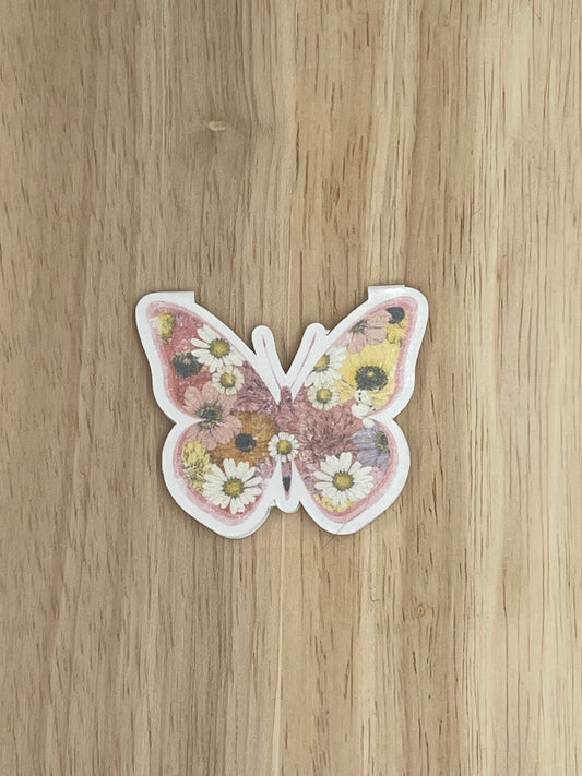 Floral Butterfly Magnetic Bookmark